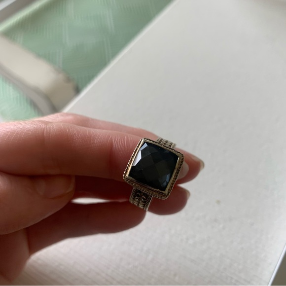 Anna Beck Square Faceted Dark Stone Ring - Picture 6 of 9